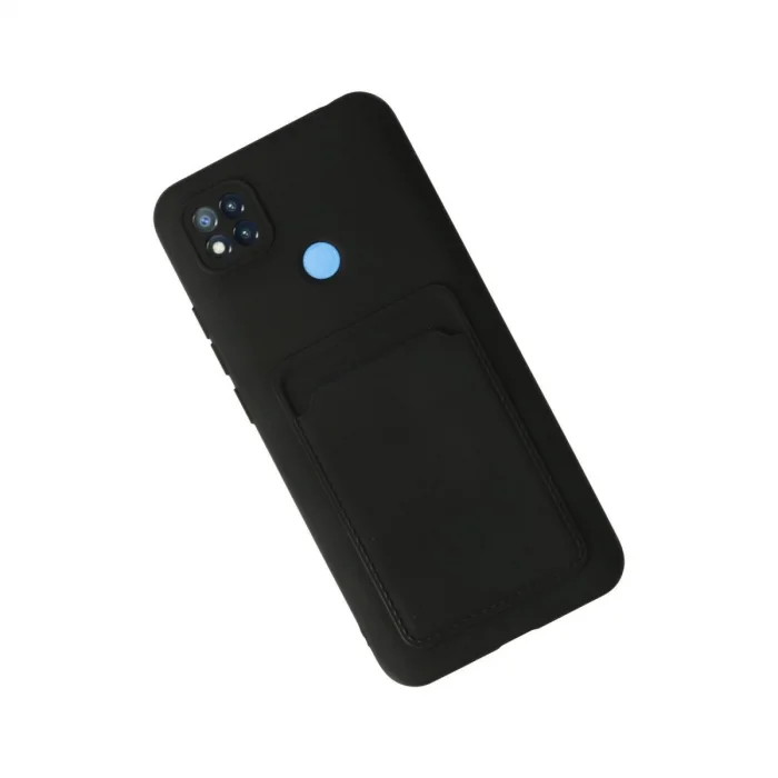 BUĞZ Xiaomi Redmi 9c Kılıf Kelvin Kartvizitli Silikon - Siyah