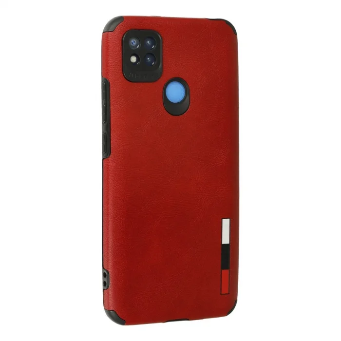 BUĞZ Xiaomi Redmi 9c Kılıf Loop Deri Silikon - Kırmızı