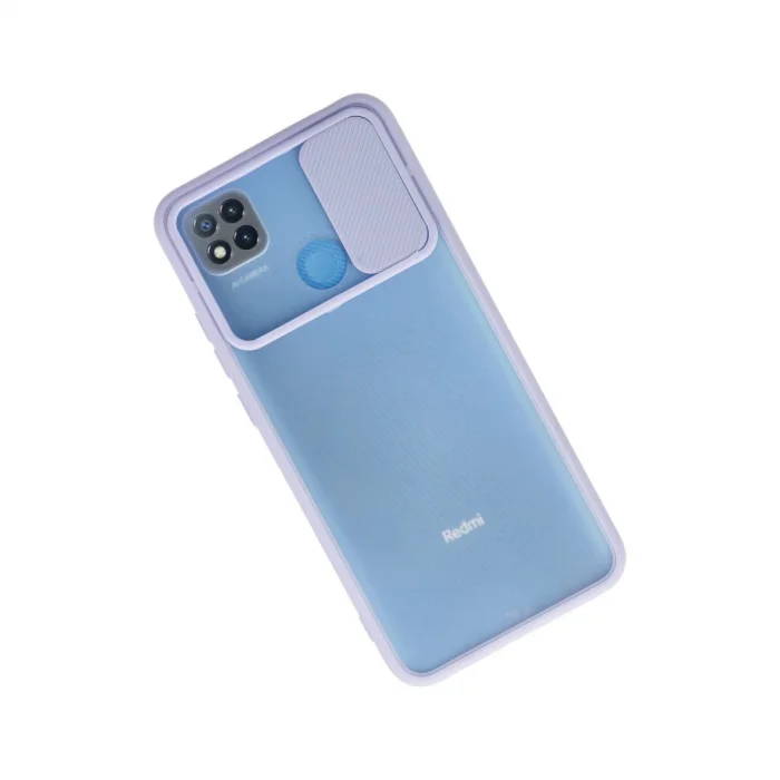 BUĞZ Xiaomi Redmi 9c Kılıf Palm Buzlu Kamera Sürgülü Silikon - Lila