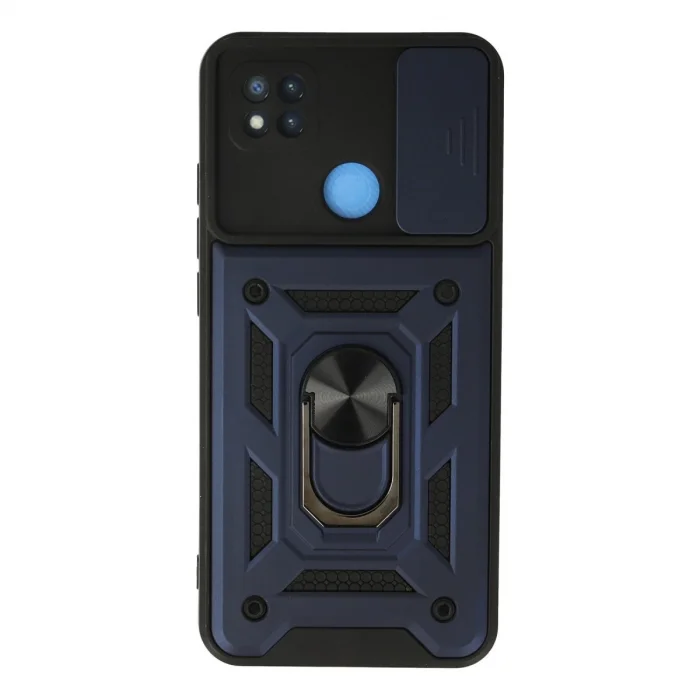 BUĞZ Xiaomi Redmi 9c Kılıf Pars Lens Yüzüklü Silikon - Lacivert