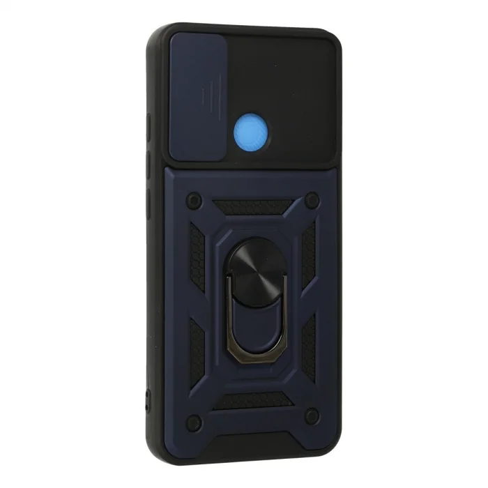 BUĞZ Xiaomi Redmi 9c Kılıf Pars Lens Yüzüklü Silikon - Lacivert