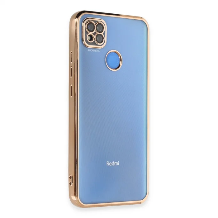 BUĞZ Xiaomi Redmi 9c Kılıf Razer Lensli Silikon - Gold