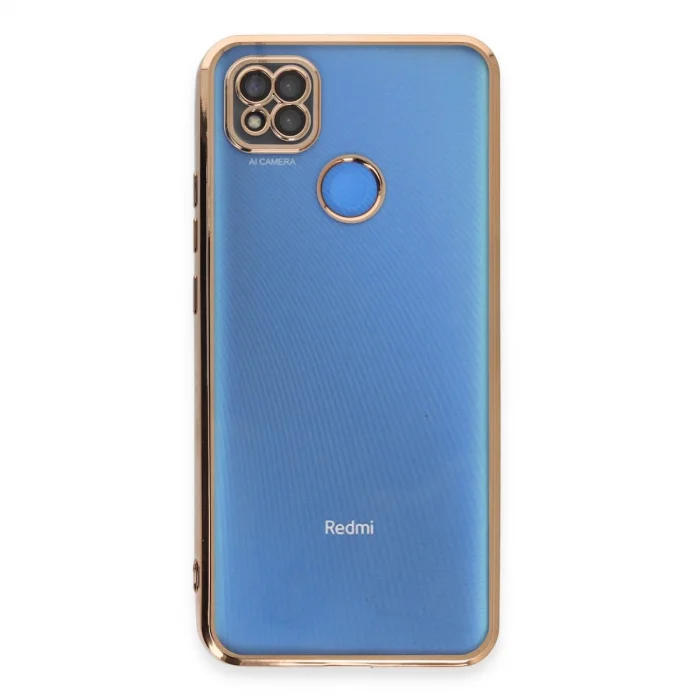 BUĞZ Xiaomi Redmi 9c Kılıf Razer Lensli Silikon - Gold