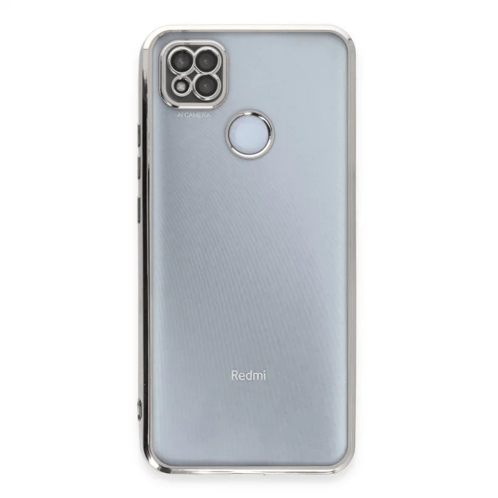 BUĞZ Xiaomi Redmi 9c Kılıf Razer Lensli Silikon - Gümüş