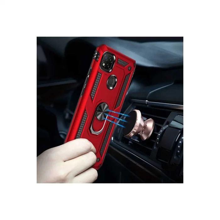 BUĞZ Xiaomi Redmi 9c Kılıf Sofya Yüzüklü Silikon Kapak - Gold