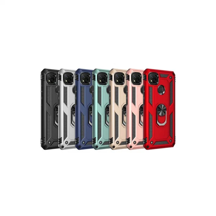 BUĞZ Xiaomi Redmi 9c Kılıf Sofya Yüzüklü Silikon Kapak - Rose