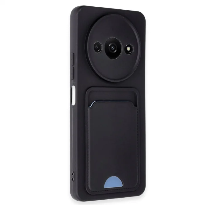 BUĞZ Xiaomi Redmi A3 4g Kılıf Kelvin Kartvizitli Silikon - Siyah