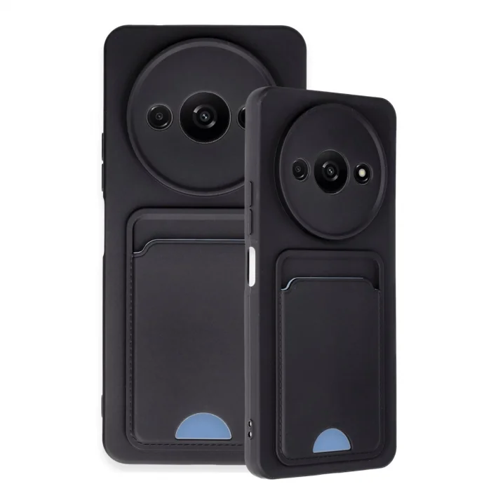 BUĞZ Xiaomi Redmi A3 4g Kılıf Kelvin Kartvizitli Silikon - Siyah