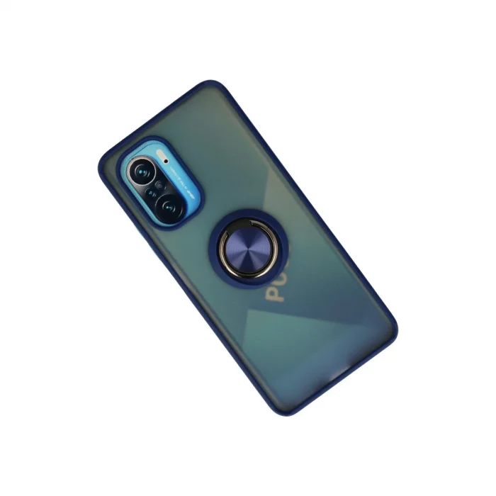 BUĞZ Xiaomi Redmi K40 Kılıf Montreal Yüzüklü Silikon Kapak - Lacivert