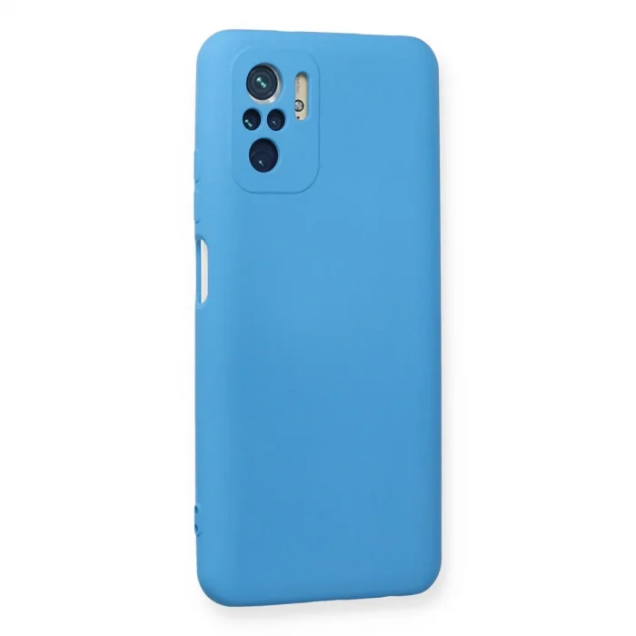 BUĞZ Xiaomi Redmi Note 10 Kılıf Nano İçi Kadife Silikon - Mavi