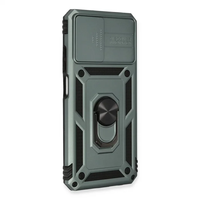 BUĞZ Xiaomi Redmi Note 10 Kılıf Pars Lens Yüzüklü Silikon - Yeşil