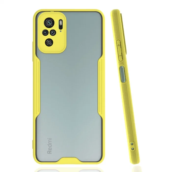 BUĞZ Xiaomi Redmi Note 10 Kılıf Platin Silikon - Sarı