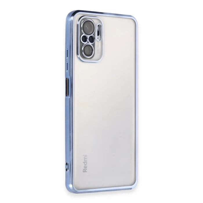 BUĞZ Xiaomi Redmi Note 10 Kılıf Razer Lensli Silikon - Açık Mavi