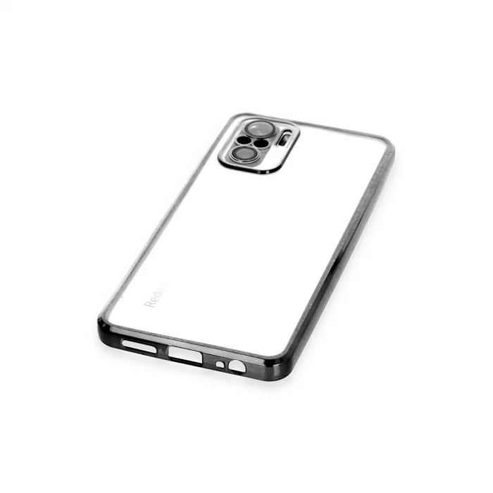 BUĞZ Xiaomi Redmi Note 10 Kılıf Razer Lensli Silikon - Siyah