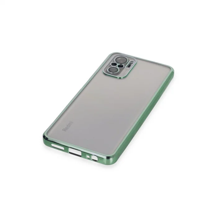 BUĞZ Xiaomi Redmi Note 10 Kılıf Razer Lensli Silikon - Yeşil