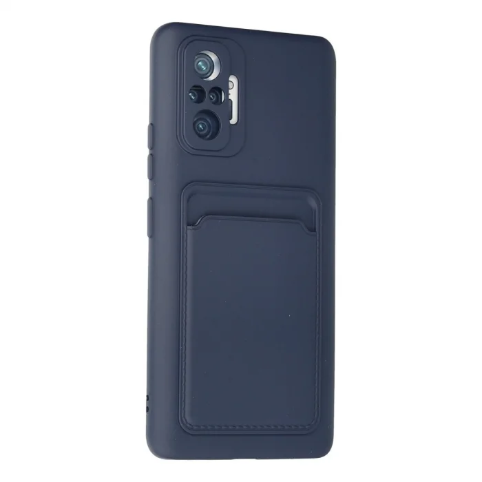 BUĞZ Xiaomi Redmi Note 10 Pro Kılıf Kelvin Kartvizitli Silikon - Lacivert