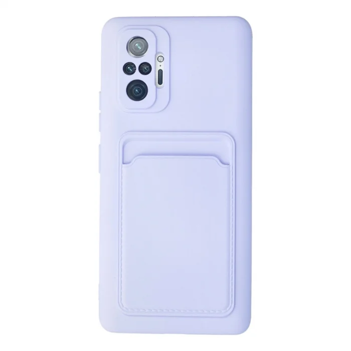 BUĞZ Xiaomi Redmi Note 10 Pro Kılıf Kelvin Kartvizitli Silikon - Lila