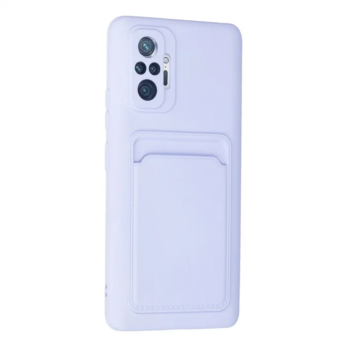 BUĞZ Xiaomi Redmi Note 10 Pro Kılıf Kelvin Kartvizitli Silikon - Lila