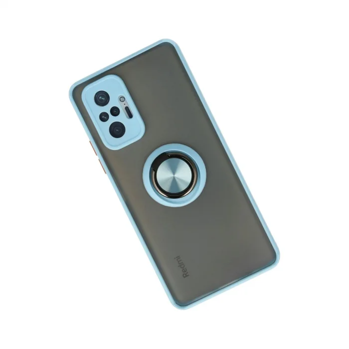 BUĞZ Xiaomi Redmi Note 10 Pro Kılıf Montreal Yüzüklü Silikon Kapak - Buz Mavi