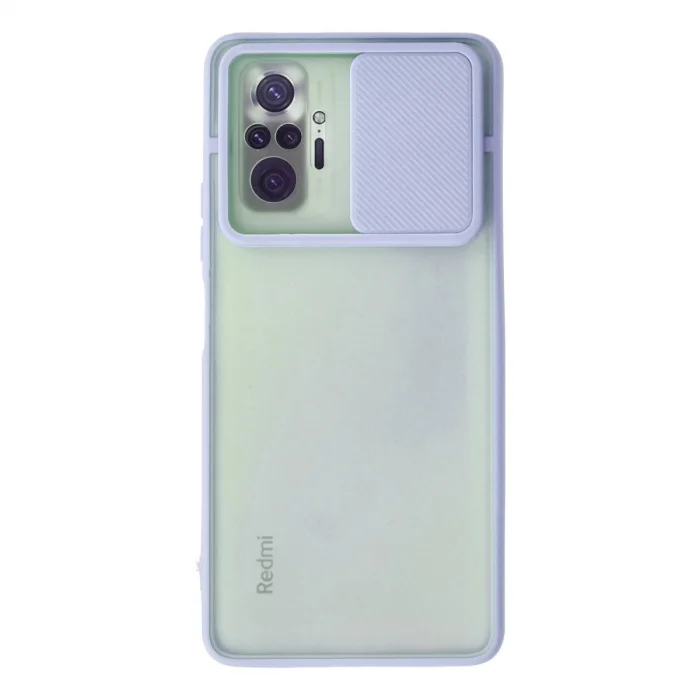 BUĞZ Xiaomi Redmi Note 10 Pro Kılıf Palm Buzlu Kamera Sürgülü Silikon - Lila