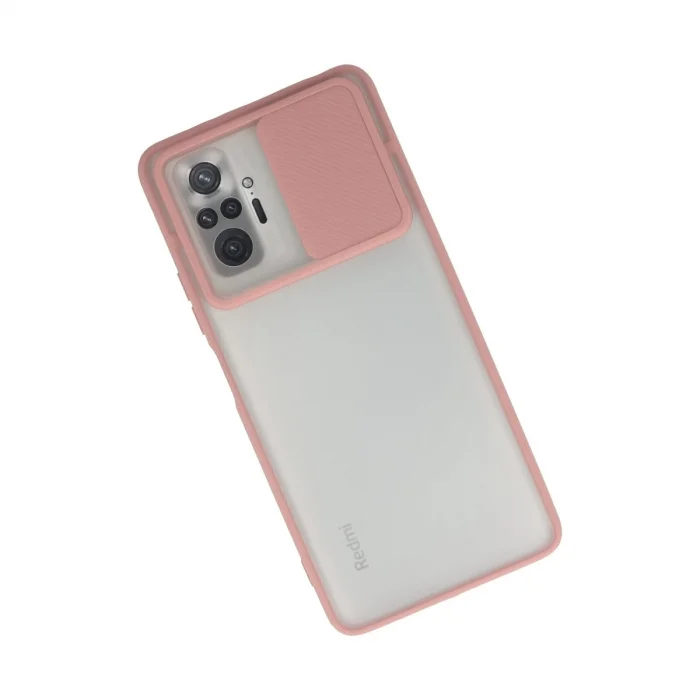 BUĞZ Xiaomi Redmi Note 10 Pro Kılıf Palm Buzlu Kamera Sürgülü Silikon - Pembe