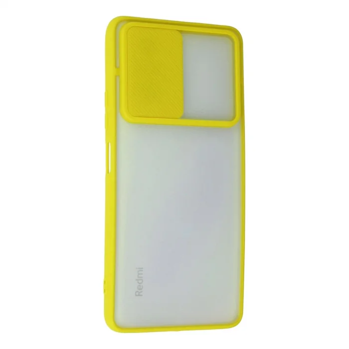 BUĞZ Xiaomi Redmi Note 10 Pro Kılıf Palm Buzlu Kamera Sürgülü Silikon - Sarı