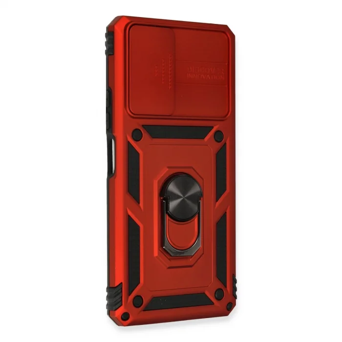 BUĞZ Xiaomi Redmi Note 10 Pro Kılıf Pars Lens Yüzüklü Silikon - Kırmızı