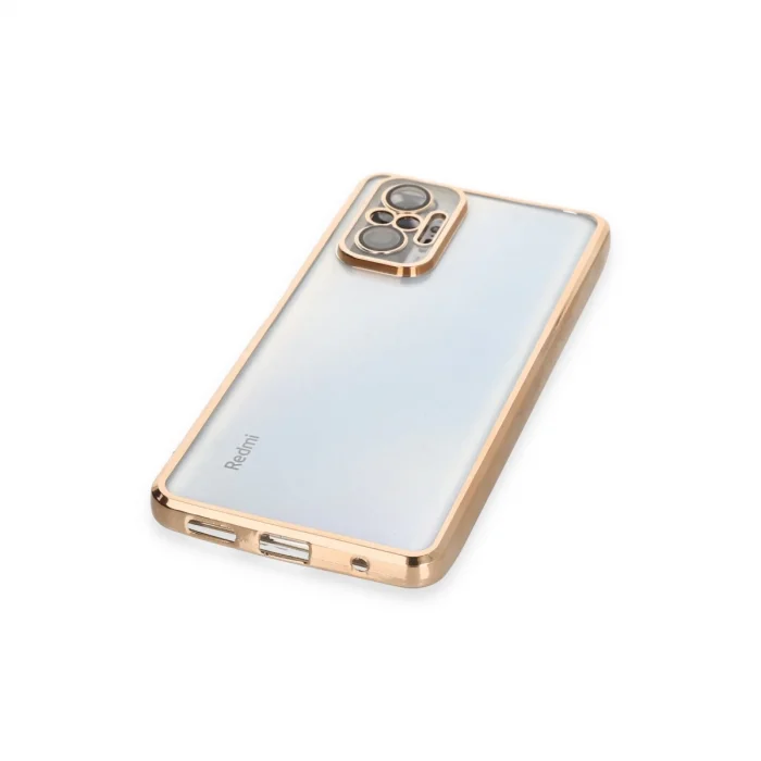 BUĞZ Xiaomi Redmi Note 10 Pro Kılıf Razer Lensli Silikon - Gold