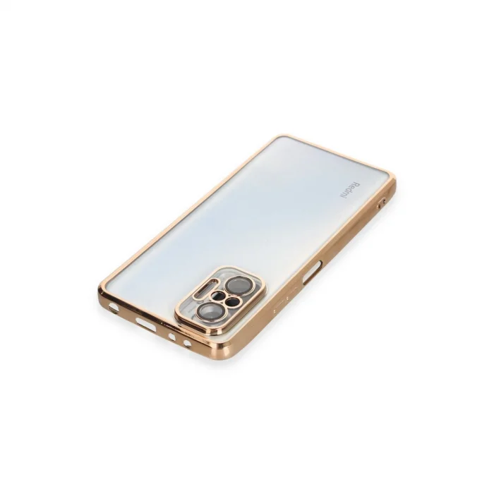 BUĞZ Xiaomi Redmi Note 10 Pro Kılıf Razer Lensli Silikon - Gold