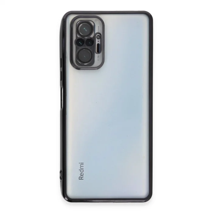 BUĞZ Xiaomi Redmi Note 10 Pro Kılıf Razer Lensli Silikon - Siyah