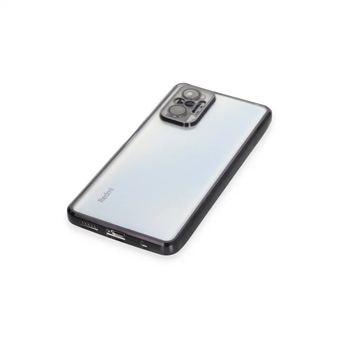 BUĞZ Xiaomi Redmi Note 10 Pro Kılıf Razer Lensli Silikon - Siyah