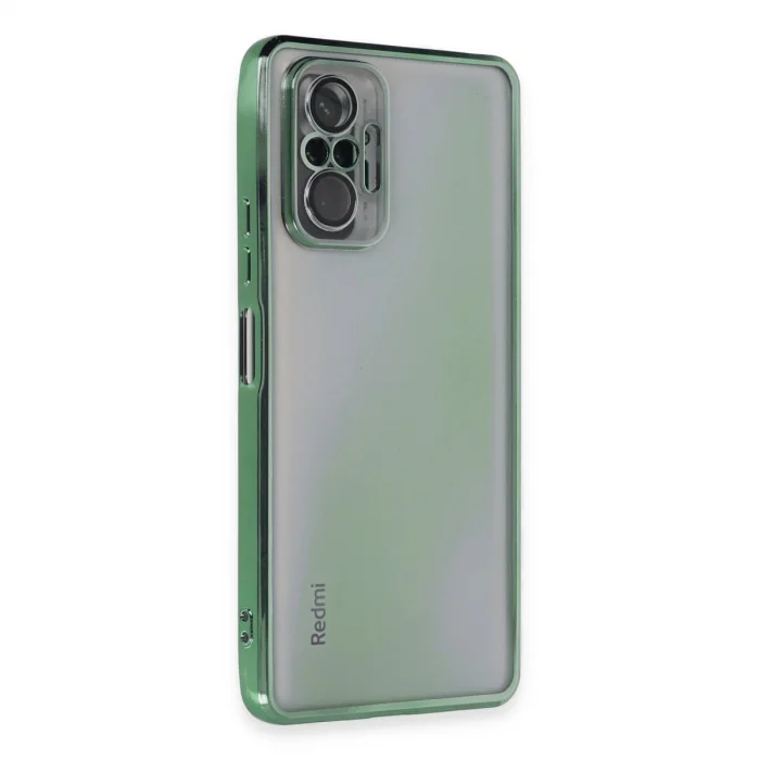 BUĞZ Xiaomi Redmi Note 10 Pro Kılıf Razer Lensli Silikon - Yeşil