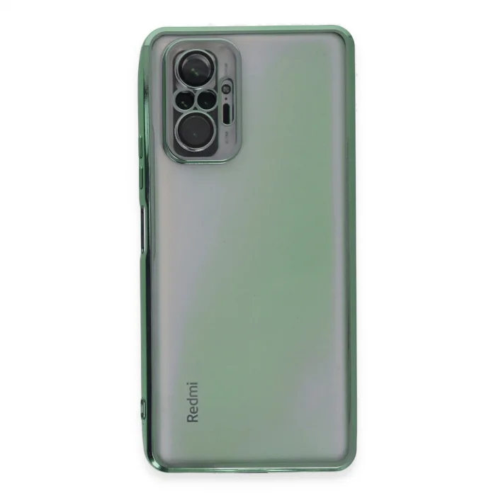 BUĞZ Xiaomi Redmi Note 10 Pro Kılıf Razer Lensli Silikon - Yeşil