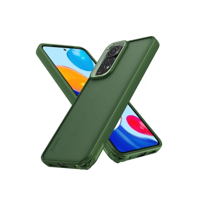 BUĞZ Xiaomi Redmi Note 11 Kılıf Elegant Kapak - Yeşil