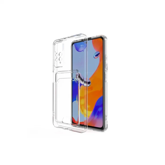 BUĞZ Xiaomi Redmi Note 11 Kılıf Kart Şeffaf Silikon - Şeffaf