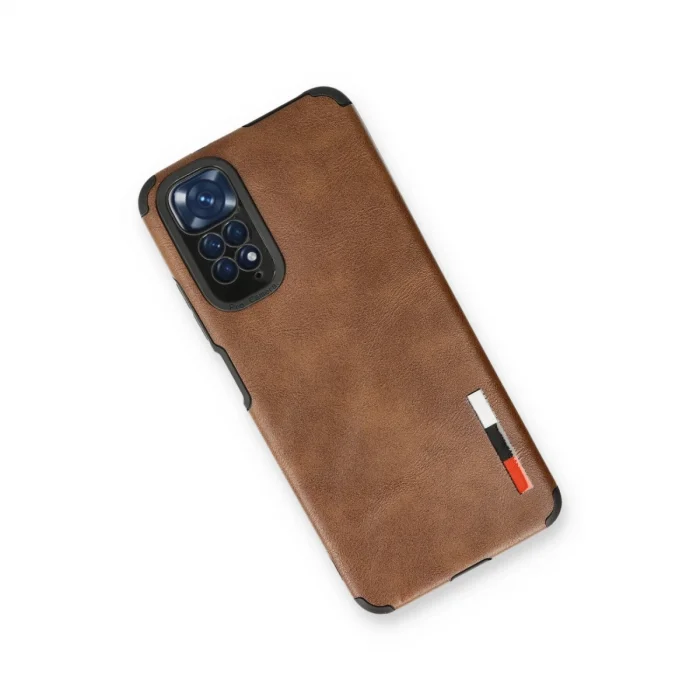 BUĞZ Xiaomi Redmi Note 11 Kılıf Loop Deri Silikon - Kahverengi