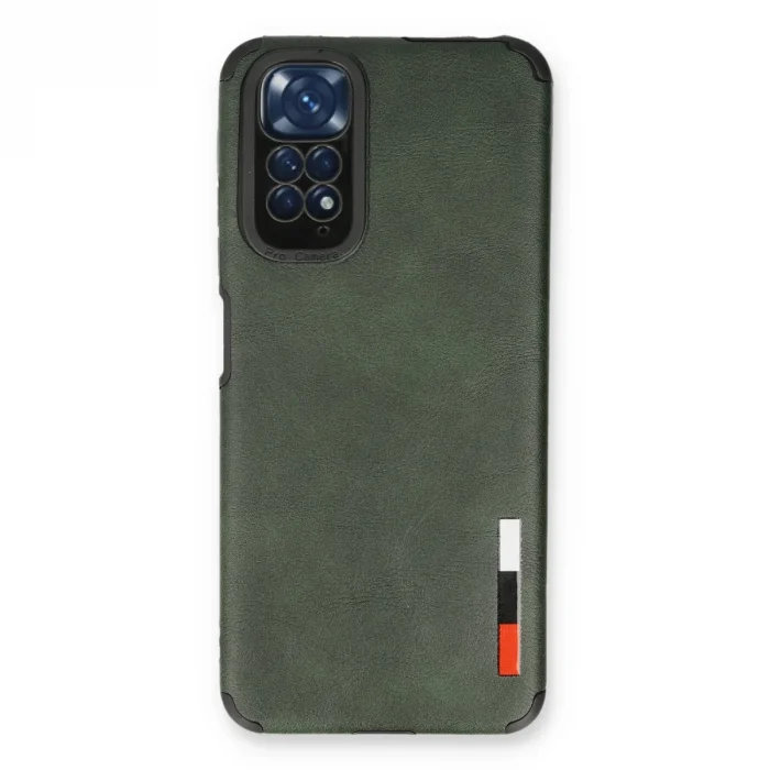 BUĞZ Xiaomi Redmi Note 11 Kılıf Loop Deri Silikon - Yeşil