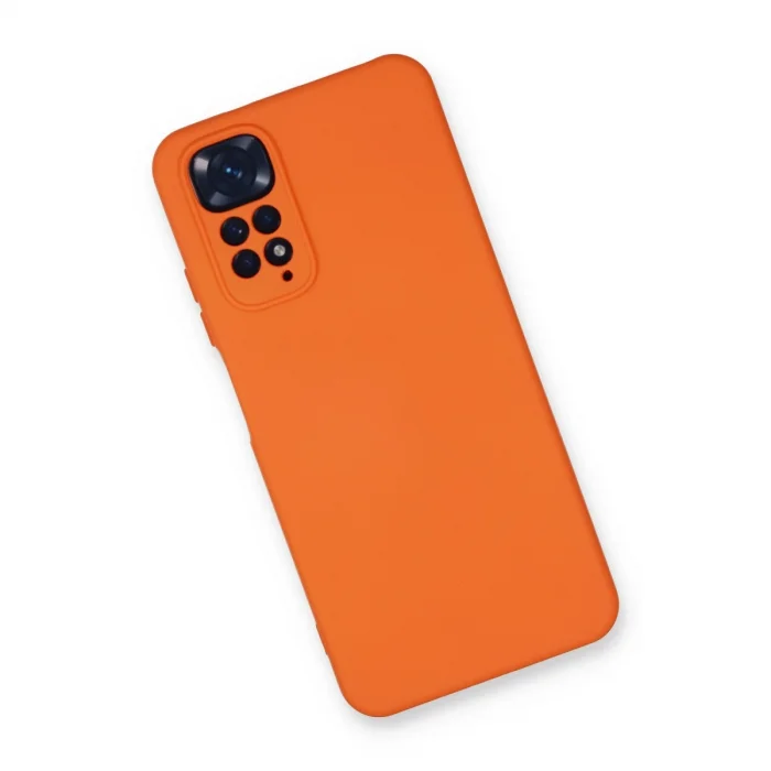 BUĞZ Xiaomi Redmi Note 11 Kılıf Nano İçi Kadife Silikon - Turuncu