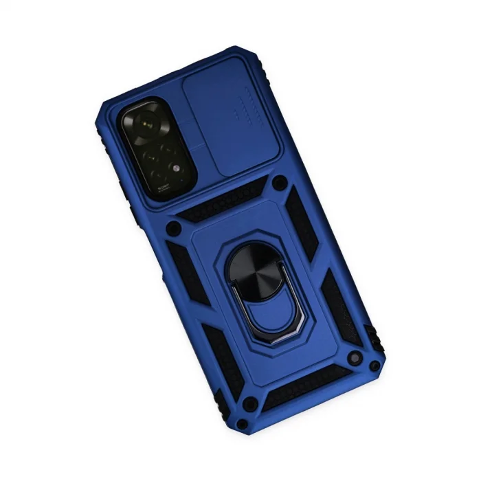 BUĞZ Xiaomi Redmi Note 11 Kılıf Pars Lens Yüzüklü Silikon - Lacivert
