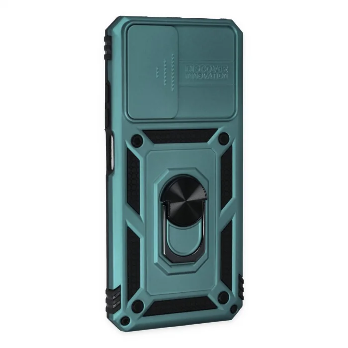 BUĞZ Xiaomi Redmi Note 11 Kılıf Pars Lens Yüzüklü Silikon - Yeşil