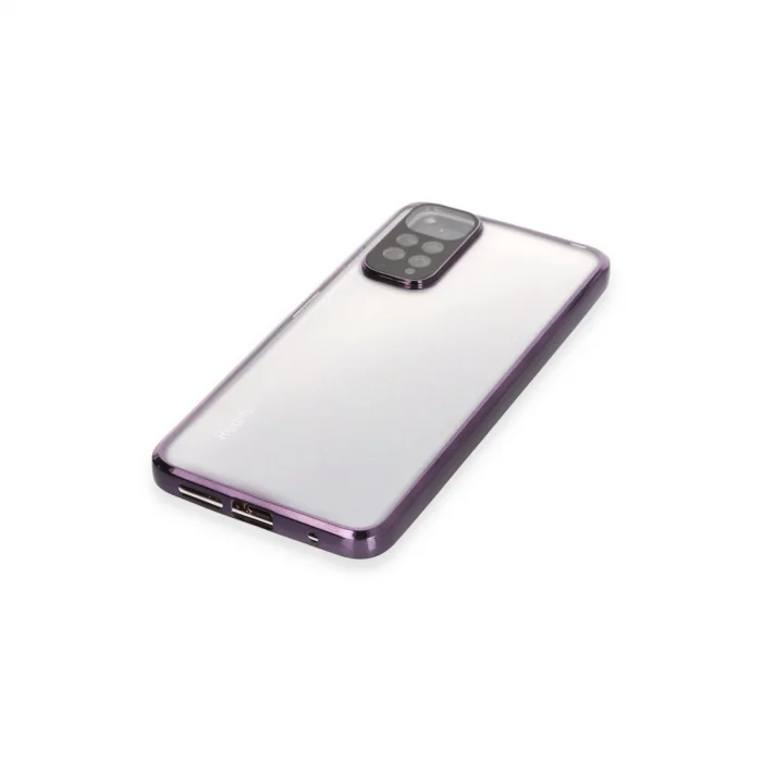BUĞZ Xiaomi Redmi Note 11 Kılıf Razer Lensli Silikon - Mor