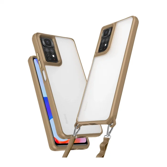 BUĞZ Xiaomi Redmi Note 11 Pro Kılıf Penta Silikon Kılıf - Çöl Titanyum