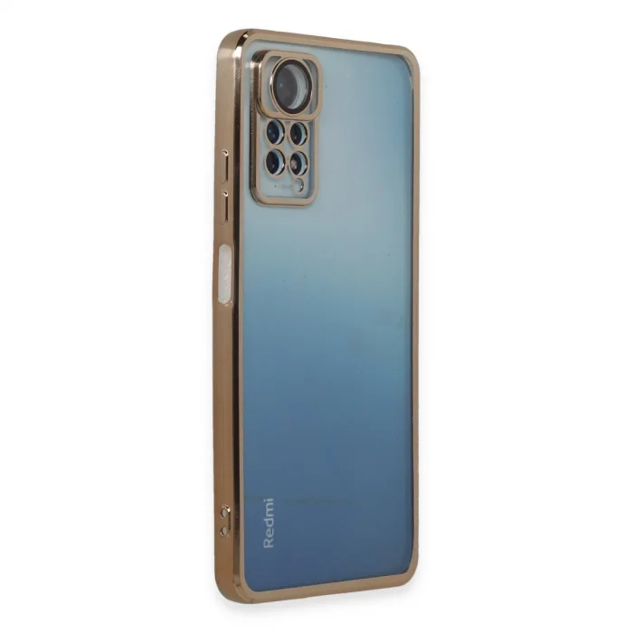 BUĞZ Xiaomi Redmi Note 11 Pro Kılıf Razer Lensli Silikon - Gold
