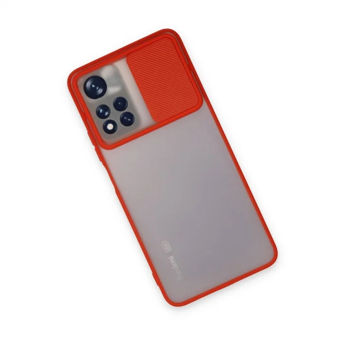 BUĞZ Xiaomi Redmi Note 11 Pro Plus 5g Kılıf Palm Buzlu Kamera Sürgülü Silikon - Kırmızı