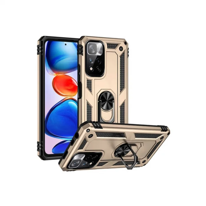 BUĞZ Xiaomi Redmi Note 11 Pro Plus 5g Kılıf Sofya Yüzüklü Silikon Kapak - Gold