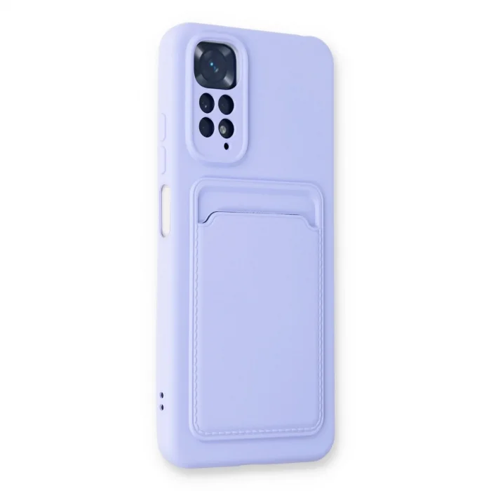 BUĞZ Xiaomi Redmi Note 11s Kılıf Kelvin Kartvizitli Silikon - Lila