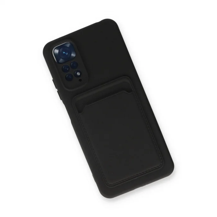 BUĞZ Xiaomi Redmi Note 11s Kılıf Kelvin Kartvizitli Silikon - Siyah