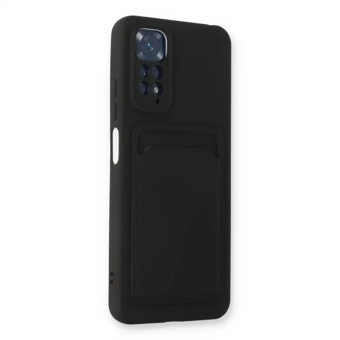 BUĞZ Xiaomi Redmi Note 11s Kılıf Kelvin Kartvizitli Silikon - Siyah