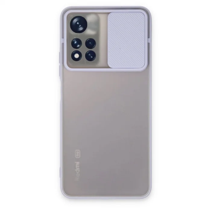 BUĞZ Xiaomi Redmi Note 11t Kılıf Palm Buzlu Kamera Sürgülü Silikon - Lila