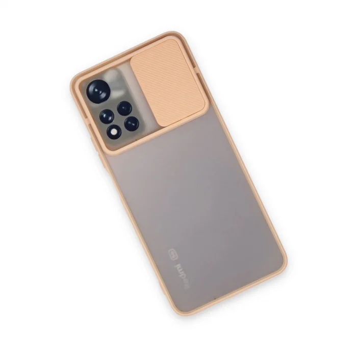 BUĞZ Xiaomi Redmi Note 11t Kılıf Palm Buzlu Kamera Sürgülü Silikon - Pembe